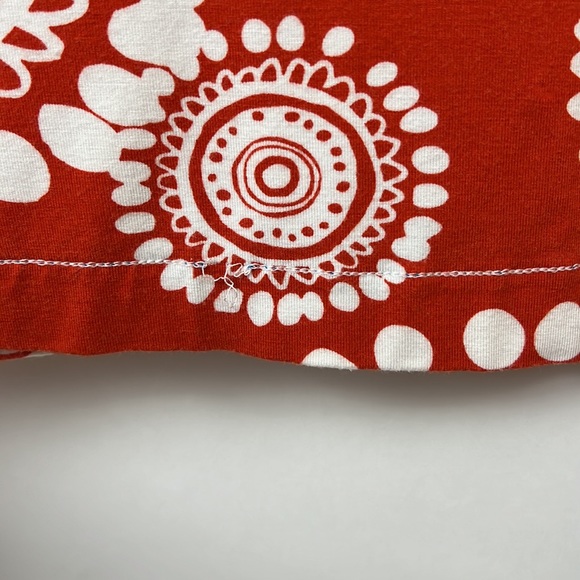 HATLEY jersey-like mini dress white medallion print on red L - Picture 11 of 11